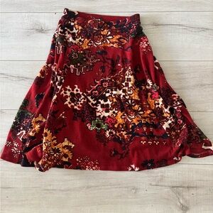 Anthropologie Multicolor Floral A-Line Skirt